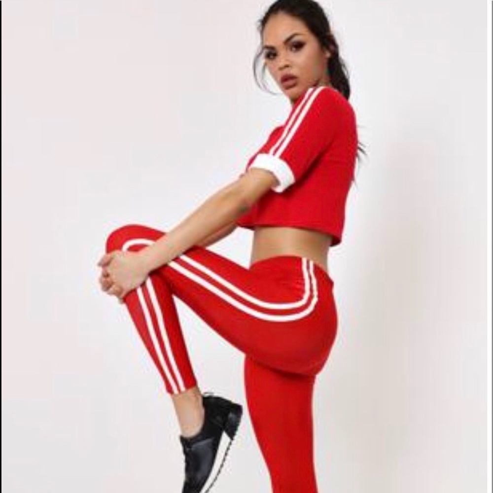 Red striped Activewear leggings